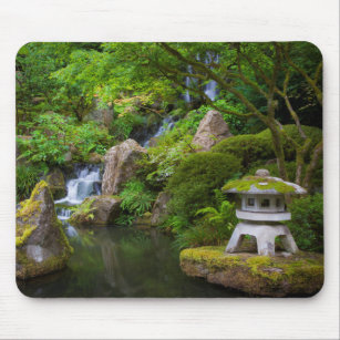Pagoda and Pond in the Japanese Garden Mouse Pad