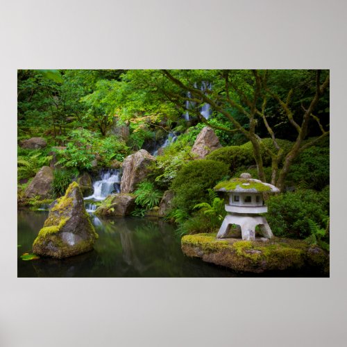 Pagoda and Pond in the Japanese Garden Poster