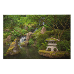 Pagoda and Pond in the Japanese Garden Wood Wall Art