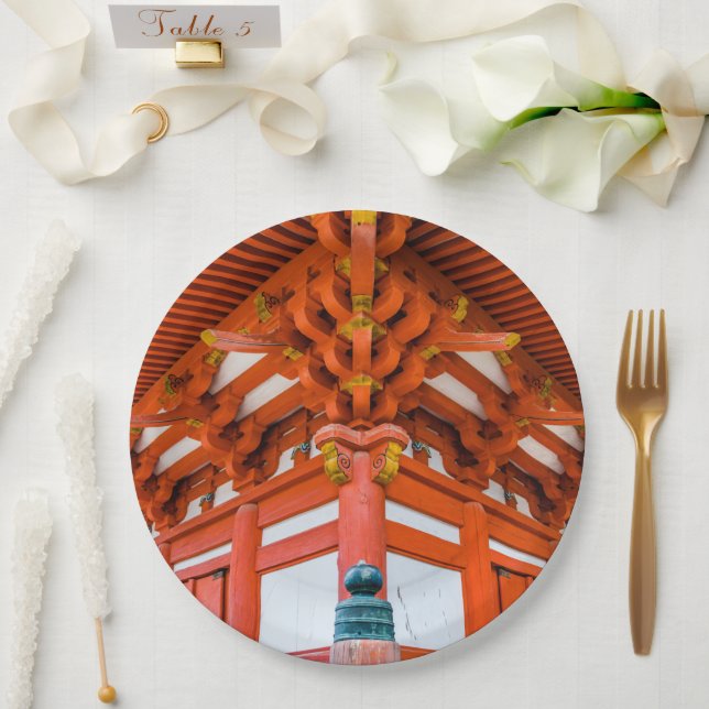 Pagoda bottom up perspective, Miyajima Paper Plates (Wedding)