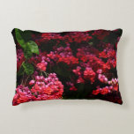 Pagoda Flowers Colorful Red and Pink Accent Pillow