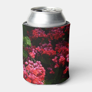 Pagoda Flowers Colorful Red and Pink Can Cooler