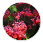 Pagoda Flowers Colorful Red and Pink Ceramic Knob