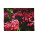 Pagoda Flowers Colorful Red and Pink Doormat