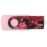 Pagoda Flowers Colorful Red and Pink Flash Drive