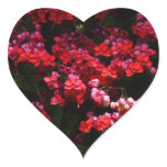 Pagoda Flowers Colorful Red and Pink Heart Sticker