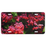 Pagoda Flowers Colorful Red and Pink License Plate