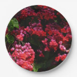 Pagoda Flowers Colorful Red and Pink Paper Plates