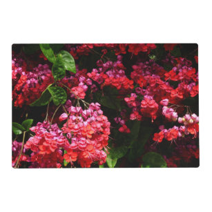 Pagoda Flowers Colorful Red and Pink Placemat