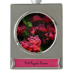 Pagoda Flowers Colorful Red and Pink Silver Plated Banner Ornament