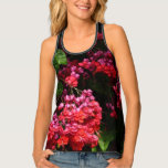 Pagoda Flowers Colorful Red and Pink Tank Top