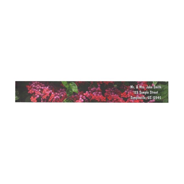 Pagoda Flowers Colorful Red and Pink Wrap Around Label (Individual)