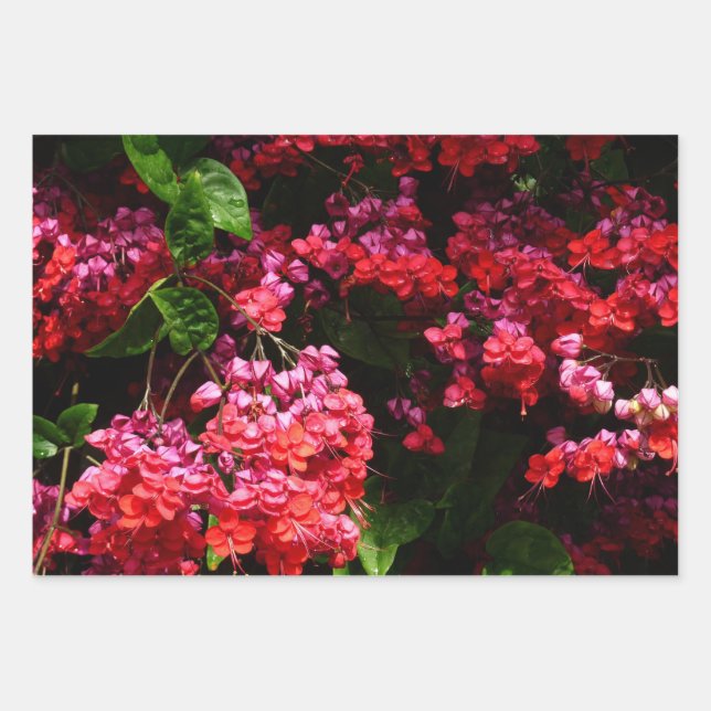 Pagoda Flowers Wrapping Paper Sheets (Front)