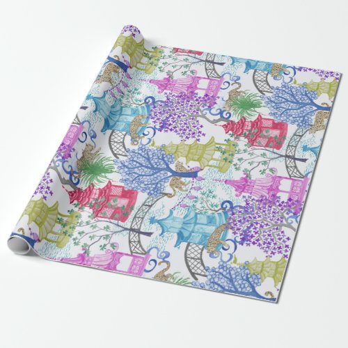 Pagoda Forest Bright Wrapping Paper