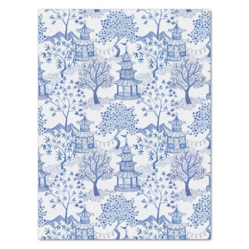 pagoda forest in blue tissue paper
