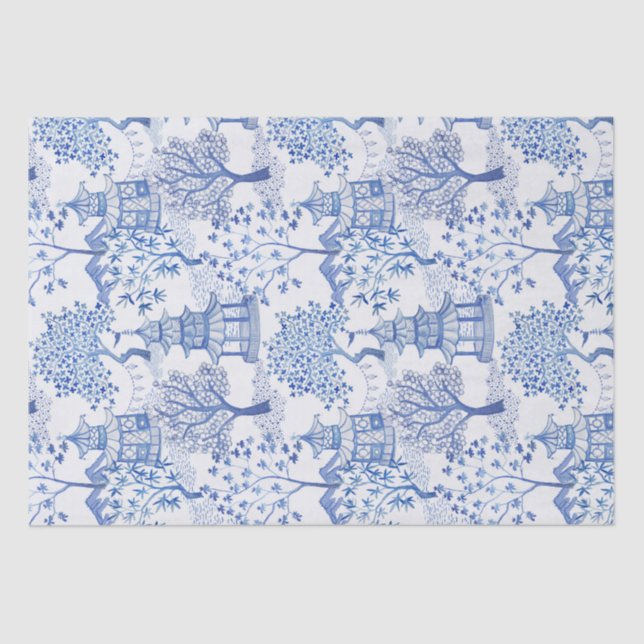 pagoda forest in blue tissue paper (Front)