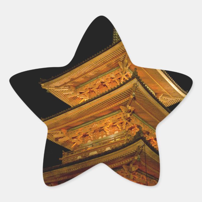 Pagoda Japan Kyoto Star Sticker (Front)