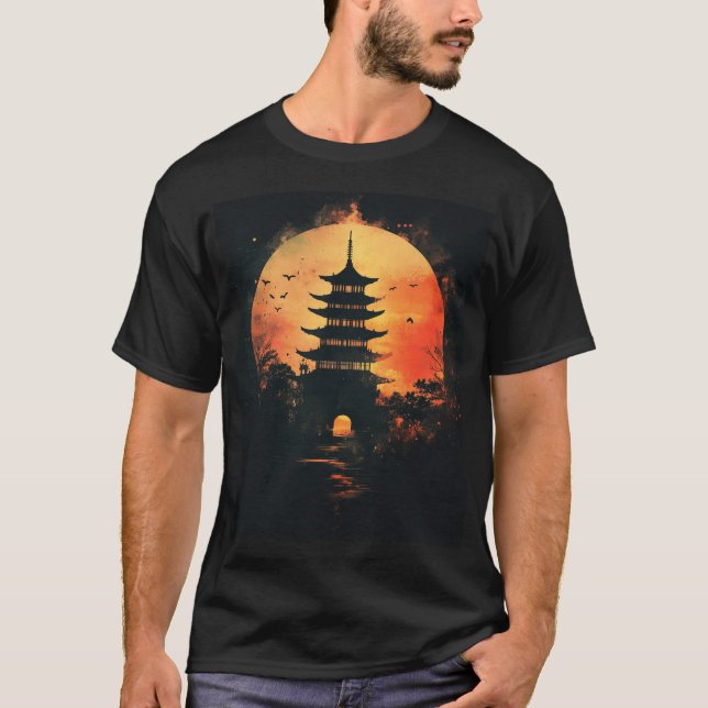 Pagoda Logo Symbol3 Digital Art T-Shirt (Front)