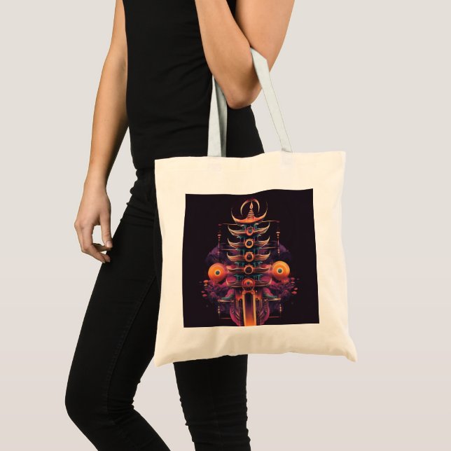 Pagoda Logo Symbol4 Digital Art Tote Bag (Front (Product))