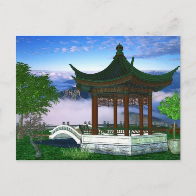 Pagoda Nature Landscape Fantasy Art Postcard (Front)