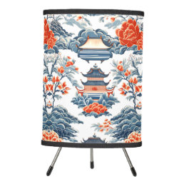 PAGODAS AND FLORAL TRIPOD LAMP