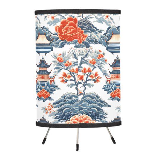 PAGODAS AND FLORAL TRIPOD LAMP (Back)