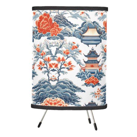 PAGODAS AND FLORAL TRIPOD LAMP (Right)