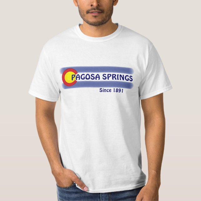 Pagosa Springs Colorado local flag value tee (Front)