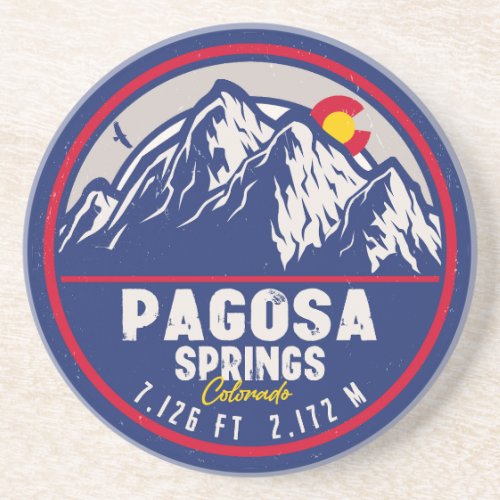 Pagosa Springs Colorado Retro Sunset Mountain Coaster