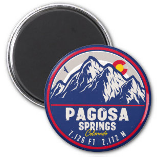 Pagosa Springs Colorado Retro Sunset Mountain Magnet
