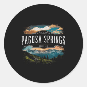 Pagosa Springs Mountains Colorado Hiking Outdoors  Classic Round Sticker