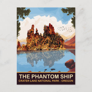 Pahntom Ship, Crater Lake National Park, Oregon Postcard