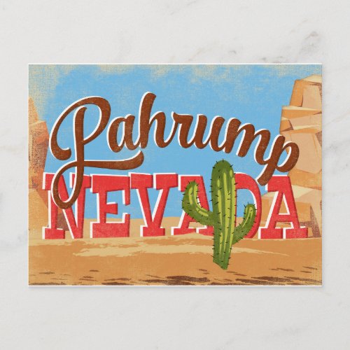 Pahrump Nevada Cartoon Desert Vintage Travel Postcard