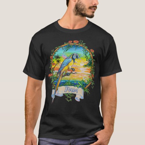 Paia Maui Vintage Tropical Sunset Beach Parrot T_Shirt