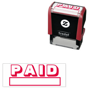 PAID Business Text Custom Self-inking Stamp