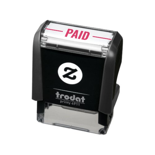 PAID Business Text Template Self_inking Stamp