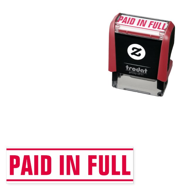PAID Business Text Template Self-inking Stamp (In Situ)