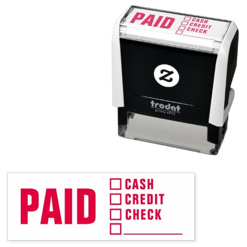 Paid Cash Check Credit Card Other Self_inking Stamp
