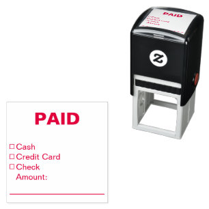 PAID Cash Credit Card Check Amount Self-inking Stamp