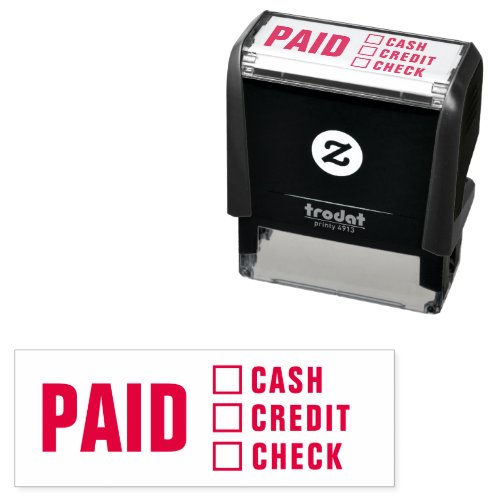 Paid Cash Credit Card Check Business Invoice Self_inking Stamp