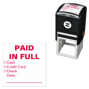 PAID Cash Credit Card Check Date Self-inking Stamp