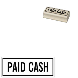 Paid Cash custom rubber wood stamp for accounting