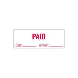 PAID Date Amount Business Text Template Self-inking Stamp