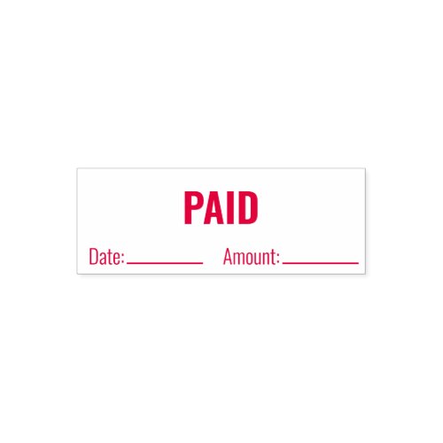 PAID Date Amount Business Text Template Self_inking Stamp