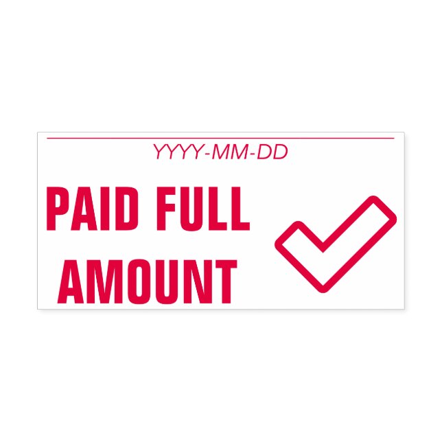 "PAID FULL AMOUNT" Rubber Stamp (Design)