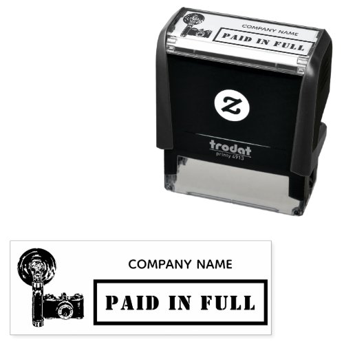 Paid in Full Business Camera Modern Photographer Self_inking Stamp