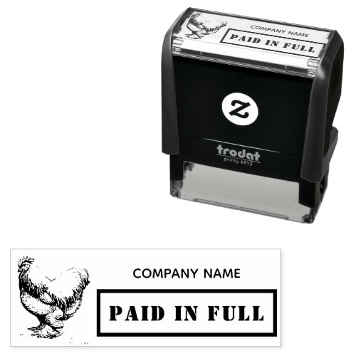 Paid in Full Business Chicken Farmhouse Eggs Hen Self_inking Stamp