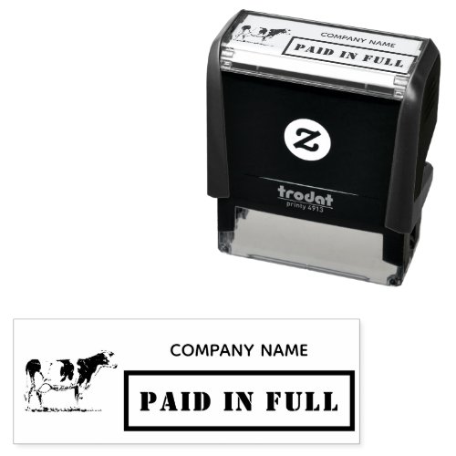 Paid in Full Business Cow Modern Farmer Self_inking Stamp