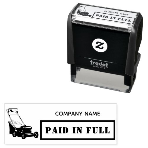 Paid in Full Business Lawn Mowing Gardener Grass Self_inking Stamp