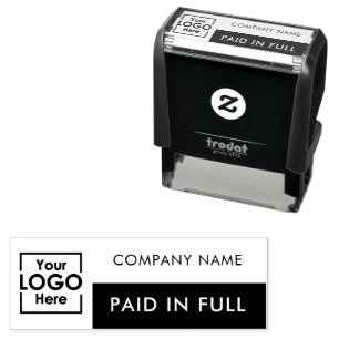 Paid in Full Business Logo Modern Script Self-inking Stamp